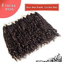 Liang Dian Goddess Box Braids Crochet Hair 14 Inch 8 Packs Crochet Box Braids For Black Women Pre Looped Synthetic Braiding Hair