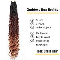 Lmzim 24 Inch 8 Packs Boho Box Braids Crochet Hair Bohemian Crochet Box Braids With Curly Ends Goddess Box Braids Synthetic Croc