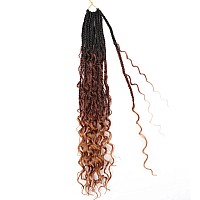 Lmzim 24 Inch 8 Packs Boho Box Braids Crochet Hair Bohemian Crochet Box Braids With Curly Ends Goddess Box Braids Synthetic Croc