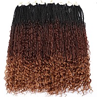 Lmzim 24 Inch 8 Packs Boho Box Braids Crochet Hair Bohemian Crochet Box Braids With Curly Ends Goddess Box Braids Synthetic Croc