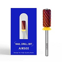 Airsee Tungsten Carbide Acrylic Nail Drill Bit Super Cut Bit Efile Electric File Machine Head Tip For Manicure Polishing Art Rem