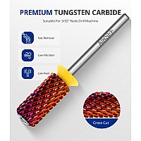 Airsee Tungsten Carbide Acrylic Nail Drill Bit Super Cut Bit Efile Electric File Machine Head Tip For Manicure Polishing Art Rem