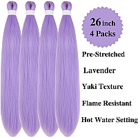 Gozill Light Purple Braiding Hair Pre Stretched Lavender Boho Braids Kanekalon Prestretched Braiding Hair For Bohemian Hair Ez B