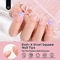 Beetles Short Square Gel Nail Tips 12 Sizes 288 Pcs Half Matte Full Cover False Nails Clear Acrylic Nails Glue On Nails For Girl