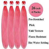 Gozill Pink Braiding Hair Pre Stretched Boho Braids Kanekalon Prestretched Braiding Hair For Bohemian Hair Ez Braid Micro Braidi