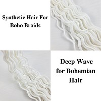 Gozill White Braiding Hair Pre Stretched Boho Braids Kanekalon Prestretched Braiding Hair For Bohemian Hair Ez Braid Micro Braid