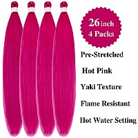 Gozill Hot Pink Braiding Hair Pre Stretched Boho Braids Kanekalon Prestretched Braiding Hair For Bohemian Hair Ez Braid Micro Br