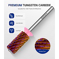 Airsee Tungsten Carbide Acrylic Nail Drill Bit Super Cut Bit Efile Electric File Machine Head Tip For Manicure Polishing Art Rem