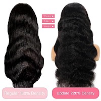 13X6 Hd Transparent Lace Front Wigs Human Hair Pre Plucked 220 Density Brazilian Body Wave Frontal Wigs Human Hair With Baby Hai