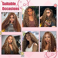 Glownina Ombre Lace Front Wig Human Hair 13X4 Hd Honey Blonde 180 Density 427 Deep Wave Lace Frontal Wigs Glueless Wigs Human H