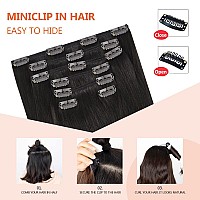 Ugotrays Dark Brown Clip In Hair Extensions Real Human Hair 120G 14 Inches 100 Remy Human Hair Clip In Extensions Straight Doub