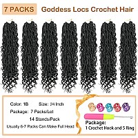 Goddess Locs Crochet Hair 24 Inch 7 Packs Long Faux Locs Crochet Hair Soft Crochet Locs Boho Locs Crochet Hair Synthetic Hippie