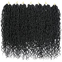 Goddess Locs Crochet Hair 24 Inch 7 Packs Long Faux Locs Crochet Hair Soft Crochet Locs Boho Locs Crochet Hair Synthetic Hippie