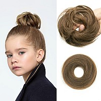 Isheeny Messy Bun Hair Piece Children Natural Curly Updo Extension With Elastic Band For Girls 100 Real Human Hair Tousled Bu