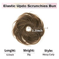 Isheeny Messy Bun Hair Piece Children Natural Curly Updo Extension With Elastic Band For Girls 100 Real Human Hair Tousled Bu