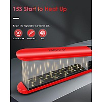 Fabuday Flat Iron Hair Straightener Dual Voltage Heat Up Quickly Lcd Display Auto Shutoff 12 Adjustable Temp Hot Iron For