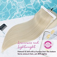 Reecho 20 Straight Long 4 Pcs Set Thick Clip In On Hair Extensions Light Blonde