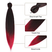 Difunee Prestretched Braiding Hair 22 Inch 8 Packs Ombre Red Long Braiding Hair For Twist Or Box Braids Yaki Texture Hot Wat