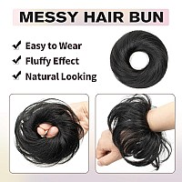 Isheeny Messy Bun Hair Piece 2Pcs 100 Real Human Hair Tousled Updo Extension Natural Curly Messy Bun Elastic Band Hair Bun Hai