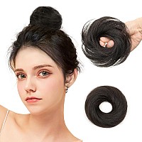 Isheeny Messy Bun Hair Piece 2Pcs 100 Real Human Hair Tousled Updo Extension Natural Curly Messy Bun Elastic Band Hair Bun Hai