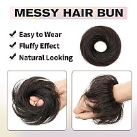 Isheeny Messy Bun Hair Piece 2Pcs 100 Real Human Hair Tousled Updo Extension Natural Curly Messy Bun Elastic Band Hair Bun Hai