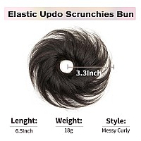 Isheeny Messy Bun Hair Piece 2Pcs 100 Real Human Hair Tousled Updo Extension Natural Curly Messy Bun Elastic Band Hair Bun Hai