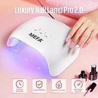 Mefa Uv Nail Lamp 72W Uv Light For Gel Nails With 21Pcs Lamp Beads 3 Timers Uv Dryer For Gel Nail Polish Polygel Fast Curing