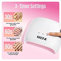 Mefa Uv Nail Lamp 72W Uv Light For Gel Nails With 21Pcs Lamp Beads 3 Timers Uv Dryer For Gel Nail Polish Polygel Fast Curing