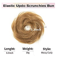 Isheeny Messy Bun Hair Piece 2Pcs 100 Real Human Hair Tousled Updo Extension Natural Curly Messy Bun Elastic Band Hair Bun Hai