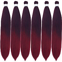 Burgundy Braiding Hair Pre Stretched Kanekalon Pre Stretched Braiding Hair Box Braids Braiding Hair Extensions