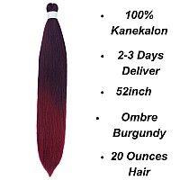 Burgundy Braiding Hair Pre Stretched Kanekalon Pre Stretched Braiding Hair Box Braids Braiding Hair Extensions