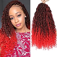 Boho Goddess Locs Crochet Hair 6 Packs 18 Inch Red River Faux Locs Crochet Hair Bohemia Locs Crochet Hair With Curly Ends Boho F