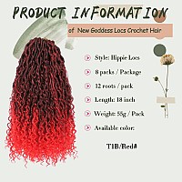 Boho Goddess Locs Crochet Hair 6 Packs 18 Inch Red River Faux Locs Crochet Hair Bohemia Locs Crochet Hair With Curly Ends Boho F