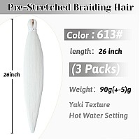 Pre Stretched Braiding Hair 26 Inch Braiding Hair Extensions Hot Water Setting Synthetic Hair Pre Stretched Crochet Braids Hair