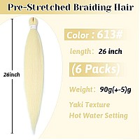 Pre Stretched Braiding Hair 26 Inch Braiding Hair Extensions Hot Water Setting Synthetic Hair Pre Stretched Crochet Braids Hair