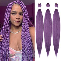 Pre Stretched Braiding Hair 26 Inch Braiding Hair Extensions Hot Water Setting Synthetic Hair Pre Stretched Crochet Braids Hair