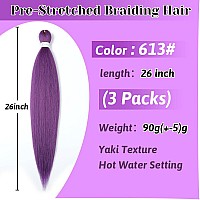 Pre Stretched Braiding Hair 26 Inch Braiding Hair Extensions Hot Water Setting Synthetic Hair Pre Stretched Crochet Braids Hair