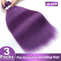 Pre Stretched Braiding Hair 26 Inch Braiding Hair Extensions Hot Water Setting Synthetic Hair Pre Stretched Crochet Braids Hair