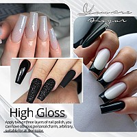 Ur Sugar Black White Gel Nail Polish Set 6 Colors Black White Grey Gel Polish Black Glitter Sliver Glitter Nail Polish Set For