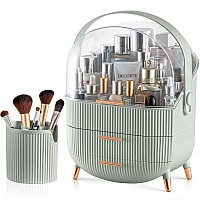 Canitoron Makeup Organizerskincare Organizer With 2 Drawers And Brush Storage Boxcosmetic Display Case For Vanity Organizer An