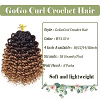 Gogo Curl Crochet Hair 8 Packs Water Wave Crochet Hair 10 Inch Curly Crochet Hair For Women Short Beach Curl Crochet Hair Synthe