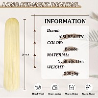 Aisi Beauty Straight Ponytail Extension Drawstring Ponytail Extension 28 Inch Synthetic Hairpiece Pony Tails Hair Extensions Na