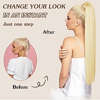 Aisi Beauty Straight Ponytail Extension Drawstring Ponytail Extension 28 Inch Synthetic Hairpiece Pony Tails Hair Extensions Na