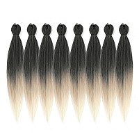 Difunee Prestretched Braiding Hair 30 Inch 8 Packs Ombre Blonde 3 Tones Braiding Hair For Twist Or Box Braids Yaki Texture H