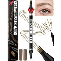 Microblading Eyebrow Pen Eyebrow Pencil Magical 2In1 Dualended Waterproof Eye Brow Pencils For Women With 4Forktip Prec