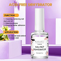 Makartt Nail Glue And Nail Dehydraor Set 7Ml Brush On Nail Glue For Press On Nails And Fake Nails 10Ml Acid Free Nail Prep Deh