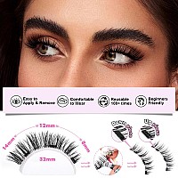 Magnetic Eyelashes Natural Look Magnetic Lashes With Applicator No Glue Magnetic False Eyelashes Kit Clear Band Lashes Wispy Reu