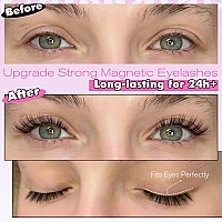 Magnetic Eyelashes Natural Look Magnetic Lashes With Applicator No Glue Magnetic False Eyelashes Kit Clear Band Lashes Wispy Reu