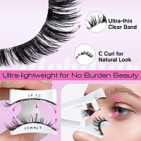 Magnetic Eyelashes Natural Look Magnetic Lashes With Applicator No Glue Magnetic False Eyelashes Kit Clear Band Lashes Wispy Reu