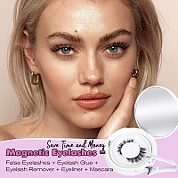 Magnetic Eyelashes Natural Look Magnetic Lashes With Applicator No Glue Magnetic False Eyelashes Kit Clear Band Lashes Wispy Reu